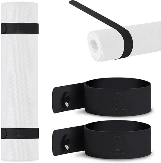 25" Yoga Mat Strap | Slap Band Holder for Carrying and Storage Mats | Rolled Scrunchie Yoga Essential Accessory