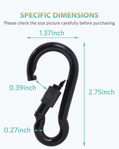 Carabiner Clips, 316 Stainless Steel Carabiner Clip, Heavy Duty Carabiner Hooks, Keychain Carabiners, Multi-Purpose Spring Snap Hook for Dog Leash, Outdoor Camping, Swing, Hammock
