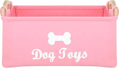 TEHAUX Pet Toy Storage Box Felt Organizer with Handles 15.35X11.02X6.69In Lightweight Foldable Container for Household Pet Toy and Sundries Storage