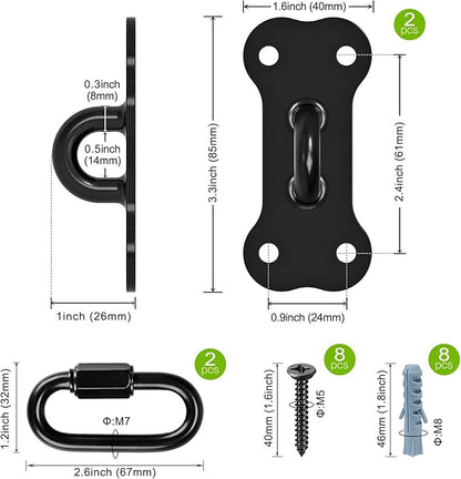 Dog Leash Holder for Wall, Heavy Duty Hook for Lead Management, Easy to Install, Fully Welded Hook for Indoor & Outdoor Use, Black, 2 Pack