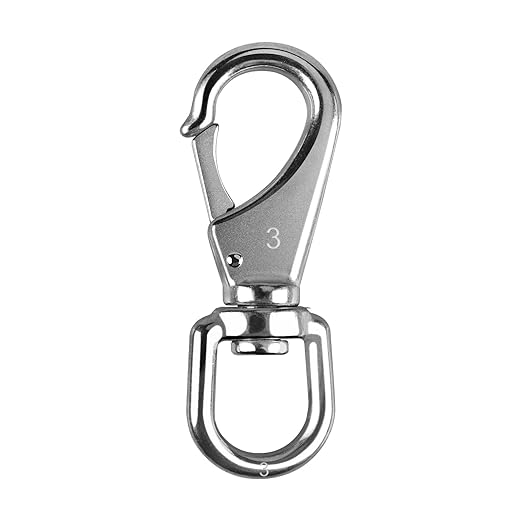 KINLINK 304 Stainless Steel Swivel Snap Hooks, 1 Pack 4.6 Inch Flag Pole Clips, Heavy Duty Large Spring Snap Hooks for Boat Anchor Ropes and Cables