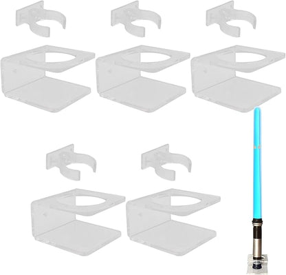 YYST Clear Light Saber Wall Mount Wall Rack Wall Holder - 5 Pack