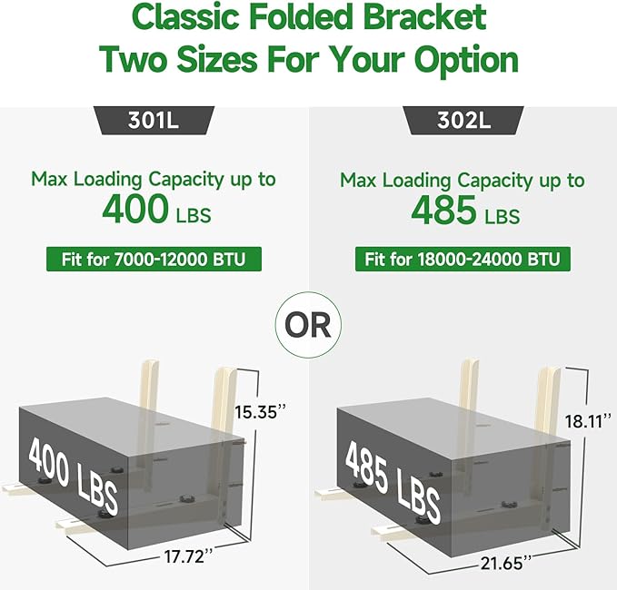 Mini Split AC Bracket: Wall Mount for Ductless Mini Split AC/ Heating System 9000 12000 18000 24000 BTU, Foldable Wall Mounting Bracket Air Conditioning Support, Max 400 LBS