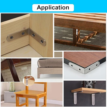 14 Pack L Bracket Corner Braces 2.5 Inch Stainless Steel Heavy Duty Shelf Bracket for Wood Shelves, Wall Hanging Support 90 Degree Joint Right Angle Brackets with Screws