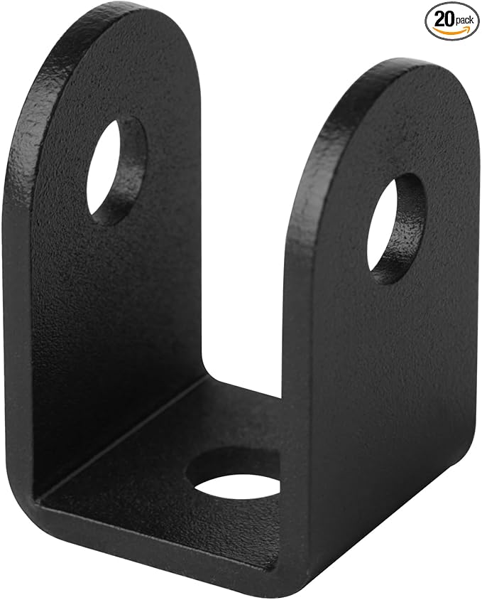 GBGS 20 Pcs Black 1" U Bracket for Panel,1/8"(3 mm) Thick, Powder Coating