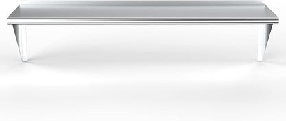 NSF Certified 18 Gauge Heavy Duty Stainless Steel Wall Shelf with Brackets for Kitchens, Utility Rooms, Storage, Offices & Home (60"x12")