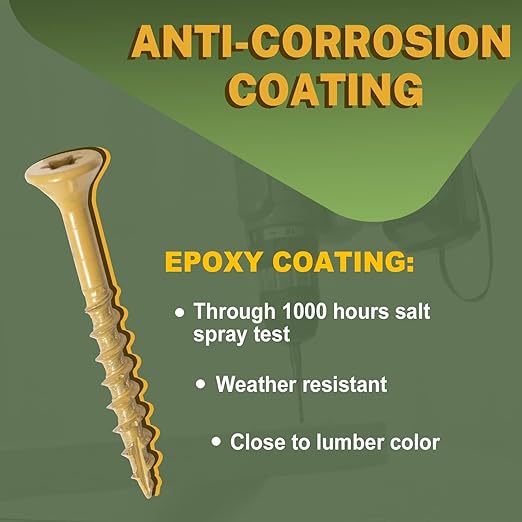 LIONMAX Deck Screws #14 x 7 Inch, 50 PCS, Long Wood Screw, Rust Resistant, Exterior Epoxy Coated for Outdoor Decking, Torx/Star Drive Head, T30 Star Bit Included