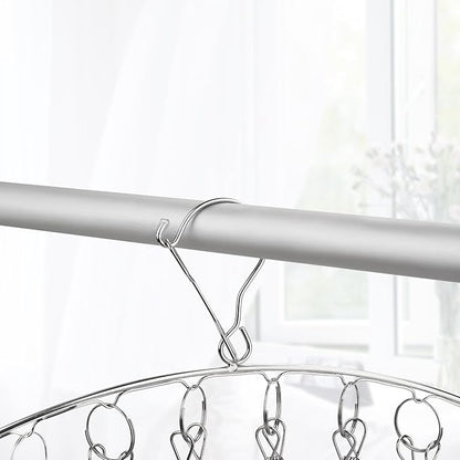 Toplife Clothes Hanger with 10 Clips, Stainless Steel, Windproof, for Drying Socks, Bras, Underwears, Baby Clothes, Hats, Scarfs, Towels, Pants and Gloves, Set of 4 (Outdoors)
