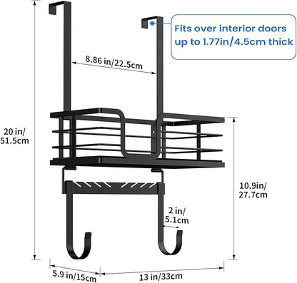 TJ.MOREE Over the Door/Wall Mount Ironing Board Hanger, Laundry Room Iron and Ironing Board Caddy Storage for Water Mister, Fabric Sprays, Laundry Detergent