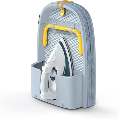 Joseph Joseph Pocket Folding Tabletop Ironing Board with Iron Holder and Wall Mount, Compact Space-Saving, Grey/Yellow