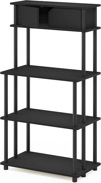 Furinno Turn-N-Tube Printer Stand with Storage, 5-Tier Large Printer Stand, Printer Table with Top Cabinet, for CPU, Office Supplies, Dark Americano