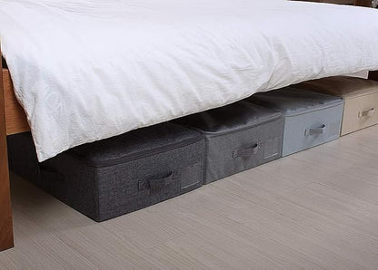 iwill CREATE PRO Pack of 2, Rigid Underbed Storage Boxes with Zip Lid for Clothes, Bedding Sheets, Blankets Organiser, Black Gray
