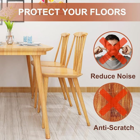 24 Pcs Chair Leg Floor Protectors for Hardwood Floors Silicone Covers Felt Pads Furniture Leg Caps Anti-Scratch Reduce Noise Fit (15/16" to 1-5/16")