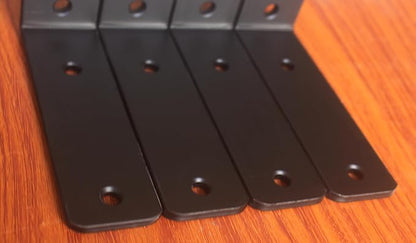 6 Pack - L 5" x H 2" x W1.5, 5mm Thick Black L Shelf Bracket, Iron Shelf Brackets, Metal Shelf Brackets, Floating Shelf, Shelf Supports with Screws