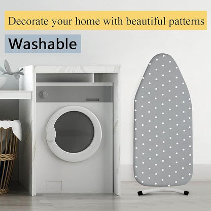 Small Ironing Board Cover Scorch Resistant, Table top Ironing Board Cover with Padding Heat Reflective Heavy Duty Pad (Gray dot, 12.5"x32")