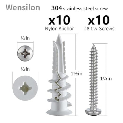 Self-Drilling Drywall Anchors Assortment Kit – 182 Pcs for Concrete, Drywall,sheetrock Anchors， and Sheetrock – Heavy Duty Wall Anchors for Easy Installation, No Drill Bit Required