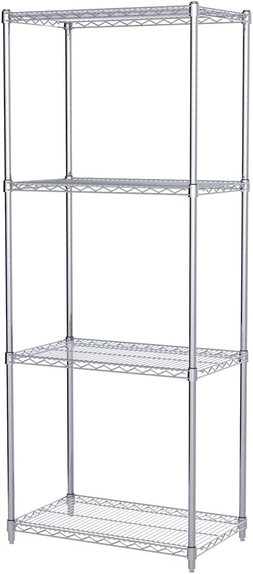 Akro-Mils AWP74UPRIGHT 74-Inch NSF Certified Industrial Grade Chrome Wire Shelf System Upright Leg Post Poles, (4 Pack), Silver