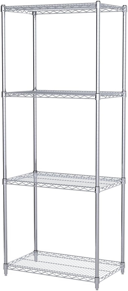 Akro-Mils AWP74UPRIGHT 74-Inch NSF Certified Industrial Grade Chrome Wire Shelf System Upright Leg Post Poles, (4 Pack), Silver