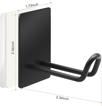 Adhesive Hooks,Stainless Steel Towel Hook,Sticky Hanger for Kitchen and Door,Bathroom Wall Hooks for Hanging Towel Robe Hat Coat Key, 4Packs (Black)