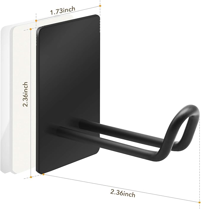 Adhesive Hooks,Stainless Steel Towel Hook,Sticky Hanger for Kitchen and Door,Bathroom Wall Hooks for Hanging Towel Robe Hat Coat Key,6Packs (Black)