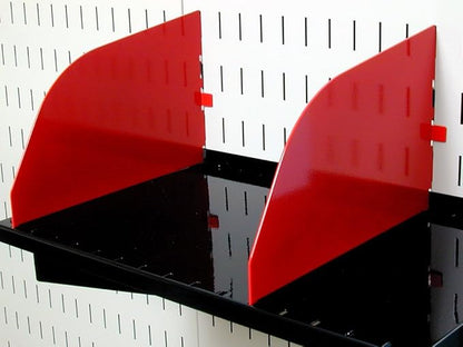 Wall Control Pegboard Shelf Divider for 9in Deep Pegboard Shelf Assembly for use Pegboard and Slotted Tool Board – Red (Pack of 2)