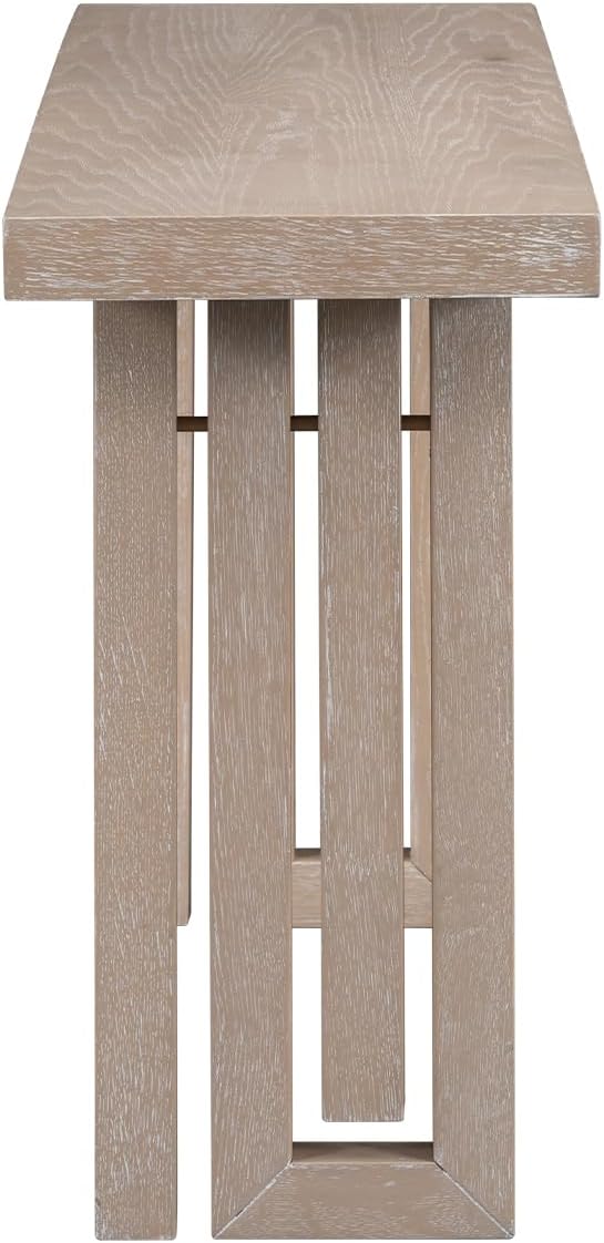 Uniquely Designed Oak Veneer Console Table, Modern Long Sofa Side Table with Distinctive Side Shapes, Suitable for Entryway, Hallway, Living Room, Foyer, Corridor,Easy Assembly (Natural-41RT)