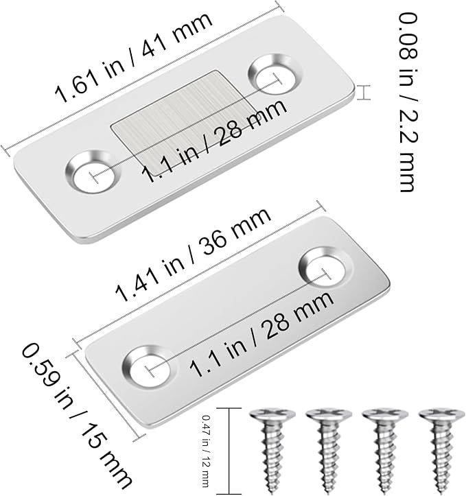 Cabinet Magnetic Catch Jiayi 4 Pack Ultra Thin Cabinet Door Magnetic Catch for Drawer Magnets Adhesive Cabinet Latch Magnetic Closures for Kitchen Closet Door Closing Magnetic Door Catch Closer