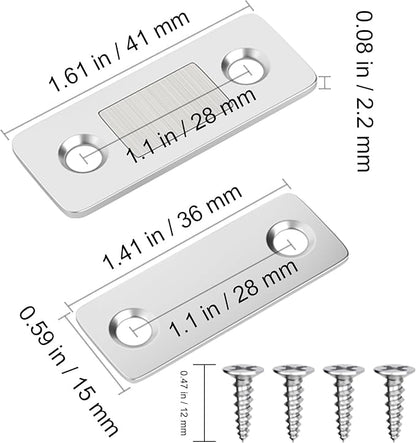 Cabinet Magnetic Catch Jiayi 4 Pack Ultra Thin Cabinet Door Magnetic Catch for Drawer Magnets Adhesive Cabinet Latch Magnetic Closures for Kitchen Closet Door Closing Magnetic Door Catch Closer
