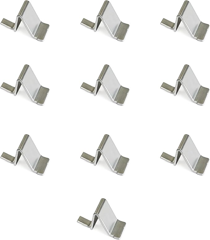 WAFJAMF Steel Shelf Clips 10PCS Heavy Duty Adjustable Shelves Brackets Pilaster Shelf Clip Support for Metal and Wood Shelves Cabinets - Silver