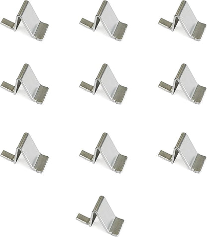 WAFJAMF Steel Shelf Clips 10PCS Heavy Duty Adjustable Shelves Brackets Pilaster Shelf Clip Support for Metal and Wood Shelves Cabinets - Silver
