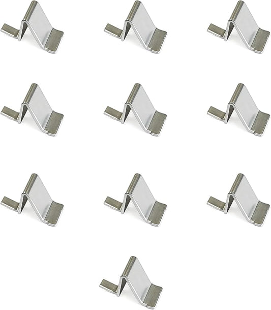 WAFJAMF Steel Shelf Clips 10PCS Heavy Duty Adjustable Shelves Brackets Pilaster Shelf Clip Support for Metal and Wood Shelves Cabinets - Silver