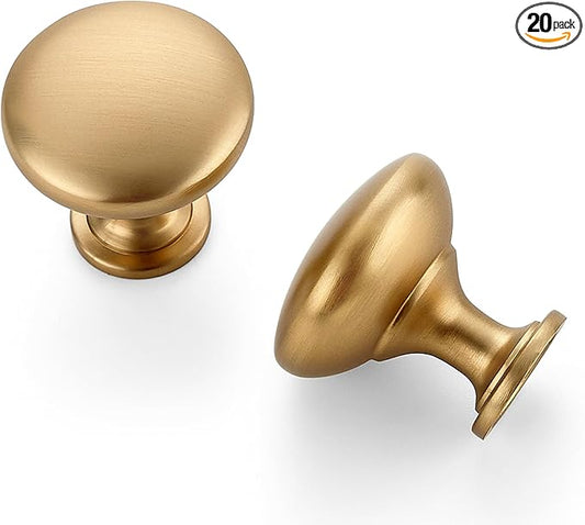 Ravinte 20 Pack Champagne Bronze Round Zinc Cabinet Knobs for Kitchen Bathroom Closet Dresser Cabinets