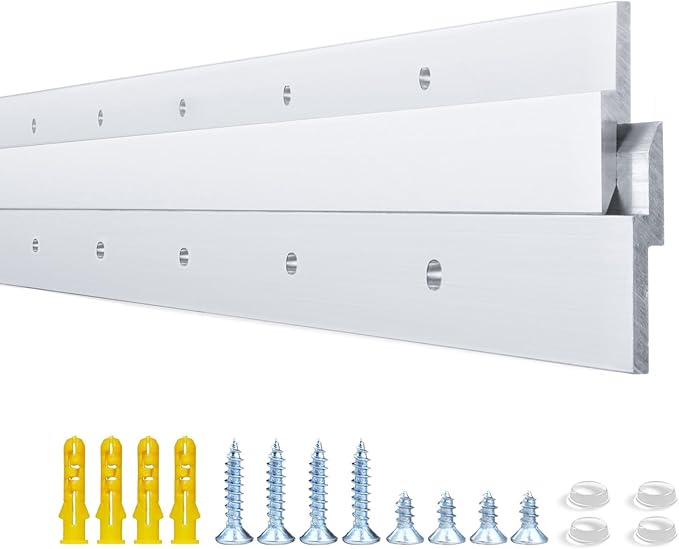 36 Inch French Cleat Hanger, Aluminum French Cleat, Mirror Hanging Hardware, French Cleat Heavy Duty for Panel, Whiteboard, Cabinet, Shelf, Headboard, Art (1 Pair, Support 240lbs)