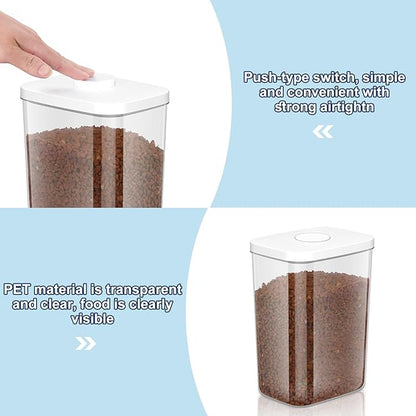 5-8 Lbs/6Qt Airtight Dog Cat Food Storage Container and Pet Storage Bin BPA-Free, PET Clear Stackable Dog Treat Containers Measuring Scoop Suitable for Dogs Food, Cats Food and Other Dry-1Pack