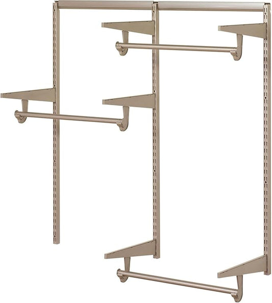 Closet Culture by Knape & Vogt Culture 4 ft. Steel Closet Hardware Kit in Champagne Nickel Shelving (0300-KITA-4CN)