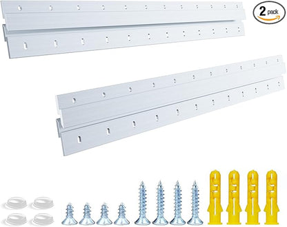 French Cleat Heavy Duty, Aluminum French Cleat, Headboard Wall Mounting Brackets with Screws, Heavy Mirror Mounting Hardware (24 Inch-2 Pairs, Support 160 lbs)