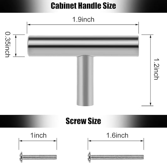 Romeda 12 Pack Silver Cabinet Knobs, 2in Single Hole Cabinet Hardware with Screws 1in & 1.5in, Drawer Pulls (Silver) for Kitchen Bedroom Bathroom Furniture