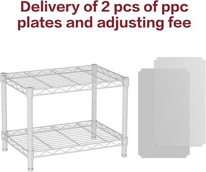 SINGAYE 2 Small Wire Shelves Garage Pantry Close Home Organizers and Storage Bathroom Shelf Laundry Room Organization Adjustable Book Metal Shelving Unit