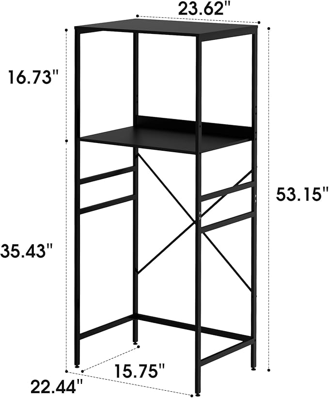 Mini Fridge Shelf Mini Fridge and Microwave Stand Over Mini Fridge Storage Rack Height Adjustable Microwave and Fridge Stand Suitable for Dorm, Kitchens, Offices, Black
