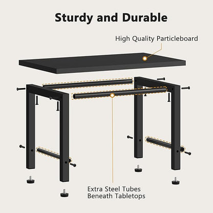 Printer Stand-Desktop Shelf Storage Organizer for Printers,Small End Table, Book Shelf and Wooden Desk Shelf for Home Office, Black