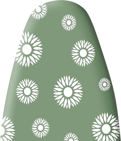 Extra Thick Ironing Board Cover and Pad, 15x54 Ironing Board Cover, Resist Scorching and Staining,Elastic Edges,Floral Green White
