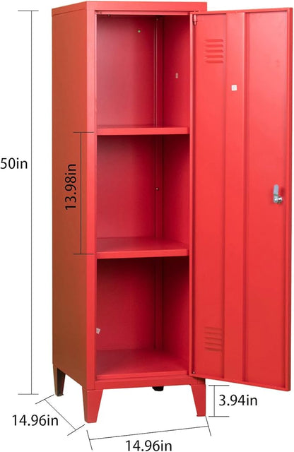 MIOCASA Metal Cabinet Home Office Storage Cabinets with Doors and Shelves Lockable File Cabinet Organizer Coat Lockers for Kids