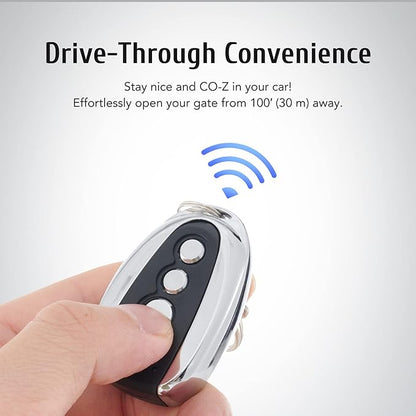 CO-Z Remote Control for Automatic Gate Openers, Electric Smart Gate Opener with 100 Foot Range and Auto Close for Sliding Gates, Driveway Gate Opener Closer Accessory, Wireless Security Lock Smart Key