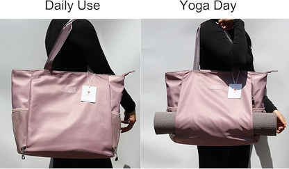 ESVAN Yoga Mat Bag Yoga Tote Carrier Shoulder Bag Carryall Tote for Office,Yoga,Pilates,Travel,Beach and Gym