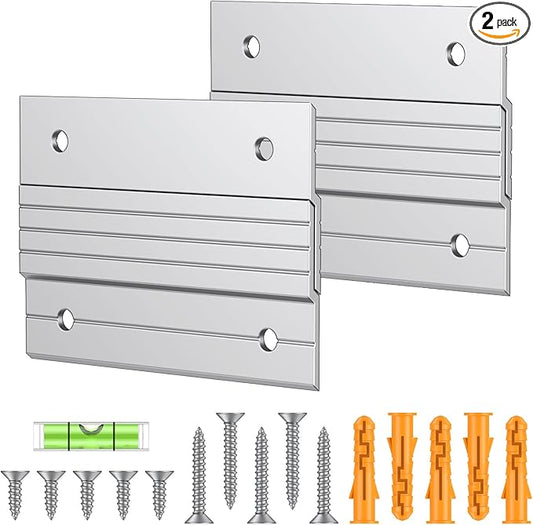 Uniclife 2 Pairs 4 Inch French Cleat Hanger 40 lbs Load Heavy Duty French Cleat Picture Hanger Aluminum Alloy Mirror Hanging Hardware Wall Mounting Bracket Interlocking Z Bar Clip with Bubble Level
