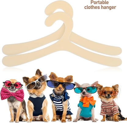 Pet Clothes Hangers - 40 Mini Plastic Dog and Cat Clothes Racks for Small Pet Apparel Storage and Drying Non-Slip Lightweight Hangers for Organizing Clothing