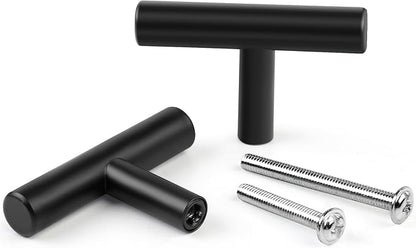 Romeda 12 Pack Black Cabinet Knobs, 2in Single Hole Cabinet Hardware with Screws 1in & 1.5in, Drawer Pulls (Black) for Kitchen Bedroom Bathroom Furniture