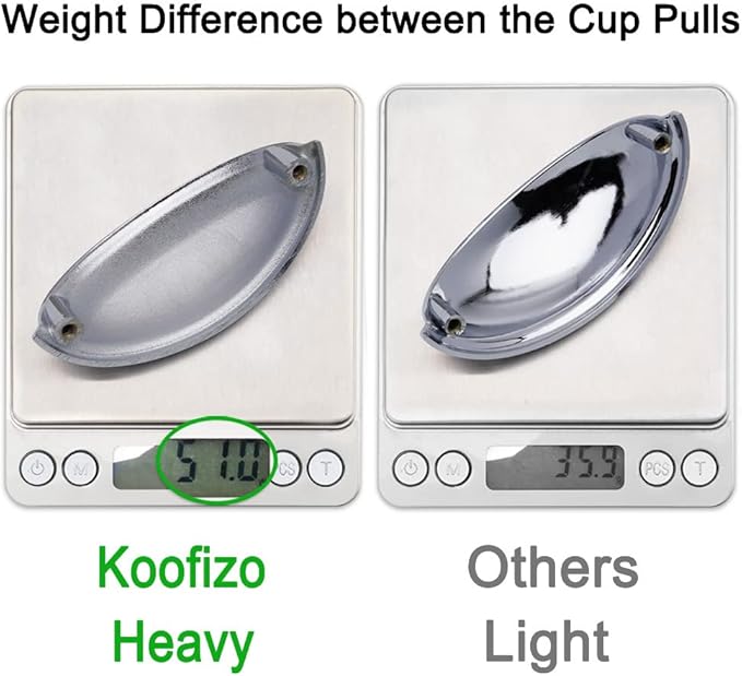 KOOFIZO 10 Pack 3 Inch Bin Cup Drawer Pulls Polished Chrome Cabinet Handles Chrome Cabinet Pulls for Kitchen Cabinets Drawer Dresser Cupboard Bedroom Bathroom