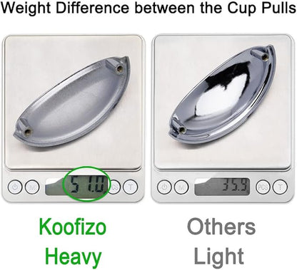 KOOFIZO 10 Pack 3 Inch Bin Cup Drawer Pulls Polished Chrome Cabinet Handles Chrome Cabinet Pulls for Kitchen Cabinets Drawer Dresser Cupboard Bedroom Bathroom