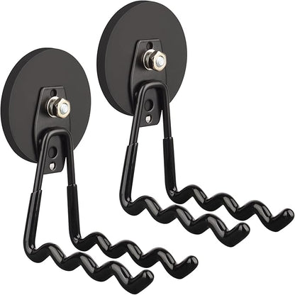 ULIBERMAGNET Magnetic Wave Hooks, Cordless Drill Hook Heavy Duty,Power Tool Organizer,Large Manget with Hook for Workshop Organization,2 Pack Hooks for Drill,Garden Tool(Black)